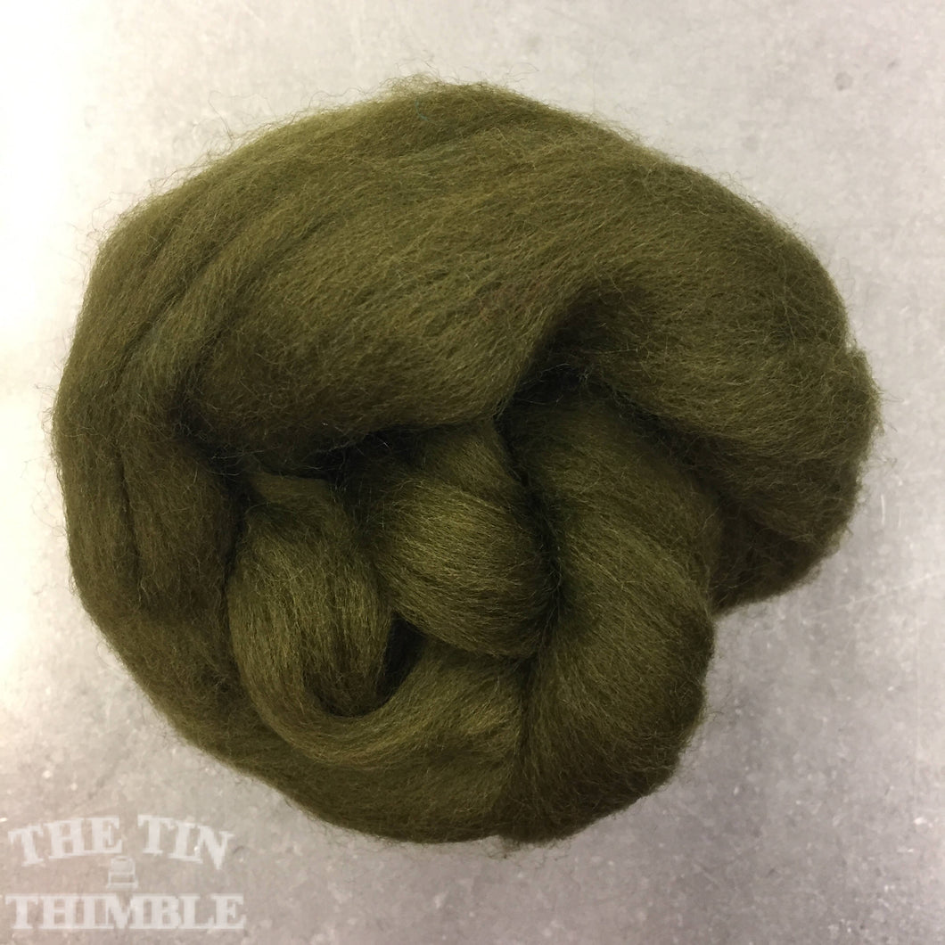 Olive CORRIEDALE Wool Roving - 1 oz - Nuno Felting / Wet Felting / Felting Supplies / Hand Felting / Needle Felting / Fiber Art