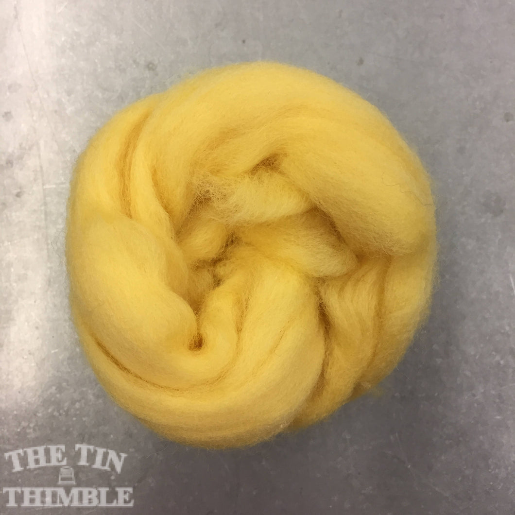 Lemon CORRIEDALE Wool Roving - 1 oz - Nuno Felting / Wet Felting / Felting Supplies / Hand Felting / Needle Felting / Fiber Art