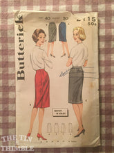 Load image into Gallery viewer, 1960s Butterick Skirt Pattern 2115 Hip 40" Waist 30" - 1960s Butterick / Women's Skirt Pattern / 1960s Skirt Pattern / Sewing Pattern