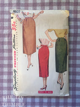 Load image into Gallery viewer, Vintage 1950's Simplicity One Yard Skirt Pattern 4607 - Waist 26 - Vintage Simplicity  / 50s Skirt Pattern / MIdi Skirt Pattern