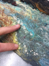 Load image into Gallery viewer, Dark Teal Dyed Wool Nepps or Nibs for Felting by DHG / 1/8 Oz or More / Commercially Dyed Textural Fibers for Nuno or Wet Felting