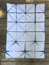 Load image into Gallery viewer, Itajime Shibori / 100% Cotton / Hand Made / Made in USA / Indigo Dyed / Shibori Fabric / 25" x 36" / Shibori by Yard / Small Batch