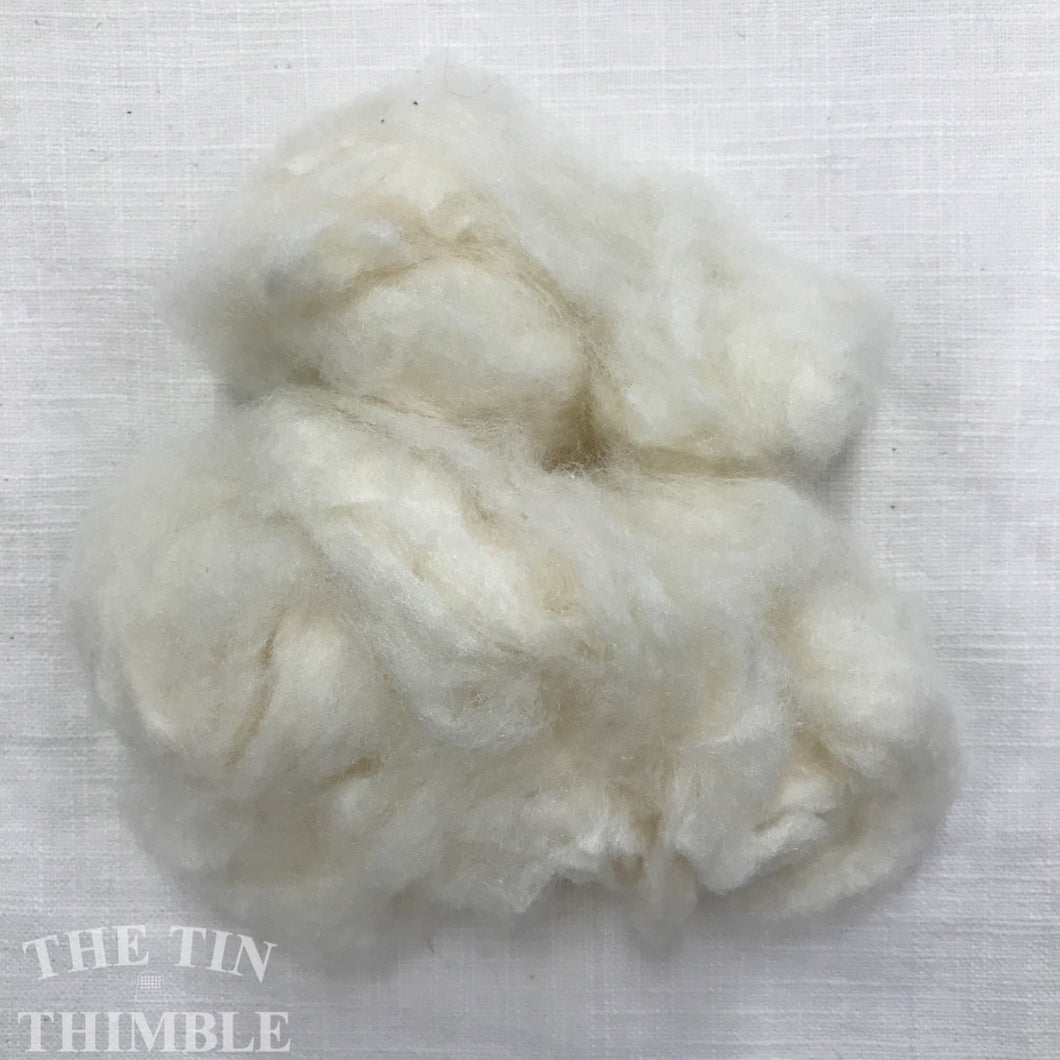 Silk Noil Fiber in Natural White for Spinning, Dyeing, Felting or Weaving - 1/4 Oz - Raw Short Fiber Silk