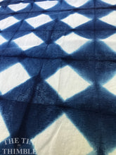 Load image into Gallery viewer, Indigo and Shibori Fabric / Linen Silk Blend / Itajime Shibori / Hand Made / Made in USA / 34" x 45"