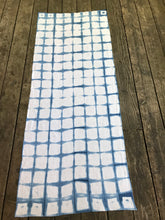 Load image into Gallery viewer, Indigo Dyed / Itajime Shibori / 100% Cotton / Hand Made / Made in USA / Shibori Fabric / 67" x 26" / Shibori by Yard / Small Batch / #4