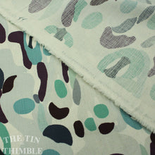 Load image into Gallery viewer, Pastel Camouflage / Barkcloth / Basket Weave / Kokka Fabrics / Koto Thouin / 1 Yard / Cotton/Linen Blend / Made in Japan / Japanese Fabric