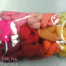 Load image into Gallery viewer, Small Quantities of Merino Wool Roving for Felting and Crafts - 1.5 Oz Total - Mixed Warm Tones