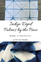 Load image into Gallery viewer, Itajime Shibori / 100% Cotton / Hand Made / Made in USA / Indigo Dyed / Shibori Fabric / 25" x 36" / Shibori by Yard / Small Batch