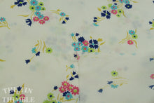 Load image into Gallery viewer, Floral Fabric / Cotton Fabric -1 Yard - Pink Blue Floral Print Fabric / White Fabric / Pink and Blue Fabric / Navy and Pink Floral