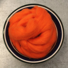 Load image into Gallery viewer, Orange Merino Wool Roving - 1 oz - Nuno Felting / Wet Felting / Felting Supplies / Hand Felting / Needle Felting / Fiber Art