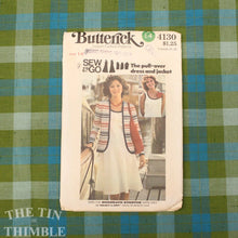 Load image into Gallery viewer, Women&#39;s Dress &amp; Blazer Pattern / Butterick 4130 / Bust 36 / Knit Dress / Size 14 / Stretch Dress Pattern / 70s Dress Pattern / QUICK LIST
