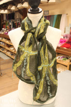 Load image into Gallery viewer, Hand Dyed Cotton Gauze Scrim Cheesecloth for Sewing or Nuno Felting in Blue / Scarf for Felting or Wearing as Is / By the Yard