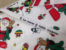 Load image into Gallery viewer, Christmas Print by Sue Dreamer for Fabric Country - 1 Yard / Santa Fabric / Snowman Fabric / Reindeer Fabric / Teddy Bear Fabric / Toy Print