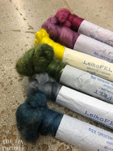 Load image into Gallery viewer, Hand Dyed 50/50 Silk and 18 Micron Merino Blend Roving for Spinning, Felting or Weaving / 25 Grams