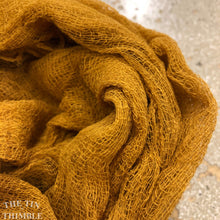 Load image into Gallery viewer, Hand Dyed Cotton Gauze Scrim Cheesecloth Scarf for Nuno Felting in Goldenrod / Scarf for Felting or Wearing as Is

