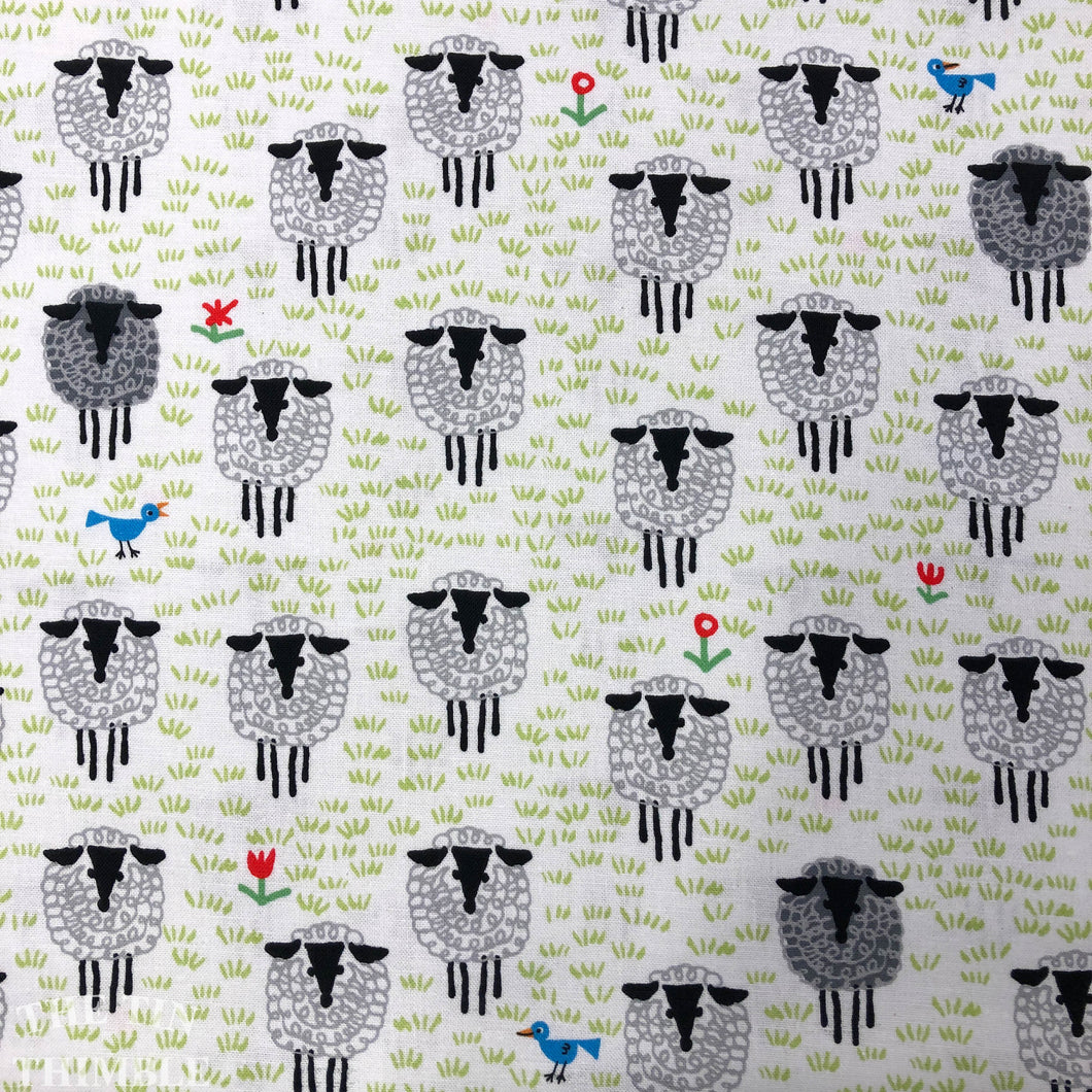 Happy Drawing by Ed Emberley for Cloud 9 Fabric - Sheep - Organic Cotton Fabric - 1 Yard
