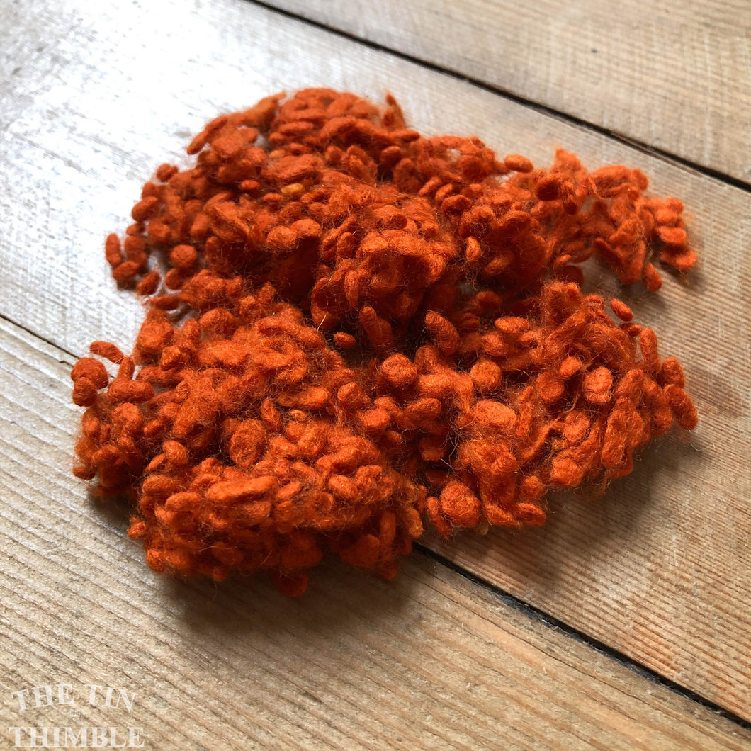 Orange Dyed Wool Nepps or Nibs for Felting by DHG / 1/8 Oz or More / Commercially Dyed Textural Fibers for Nuno or Wet Felting