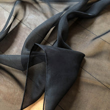 Load image into Gallery viewer, Iridescent Silk Chiffon Fabric by the Yard / Great for Nuno Felting / 54" Wide / Black / 6 Momme Count