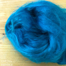 Load image into Gallery viewer, Cultivated Bombyx (Mulberry) Silk Fiber for Spinning or Felting in Cobalt Blue - 3.5 Grams or More