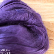 Load image into Gallery viewer, Cultivated Bombyx (Mulberry) Silk Fiber for Spinning or Felting in Violet Purple - 3.5 Grams or More