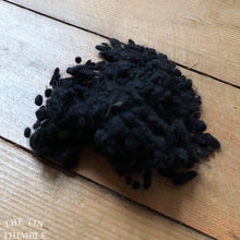 Load image into Gallery viewer, Black Dyed Wool Nepps or Nibs for Felting by DHG / 1/8 Oz or More / Commercially Dyed Textural Fibers for Nuno or Wet Felting