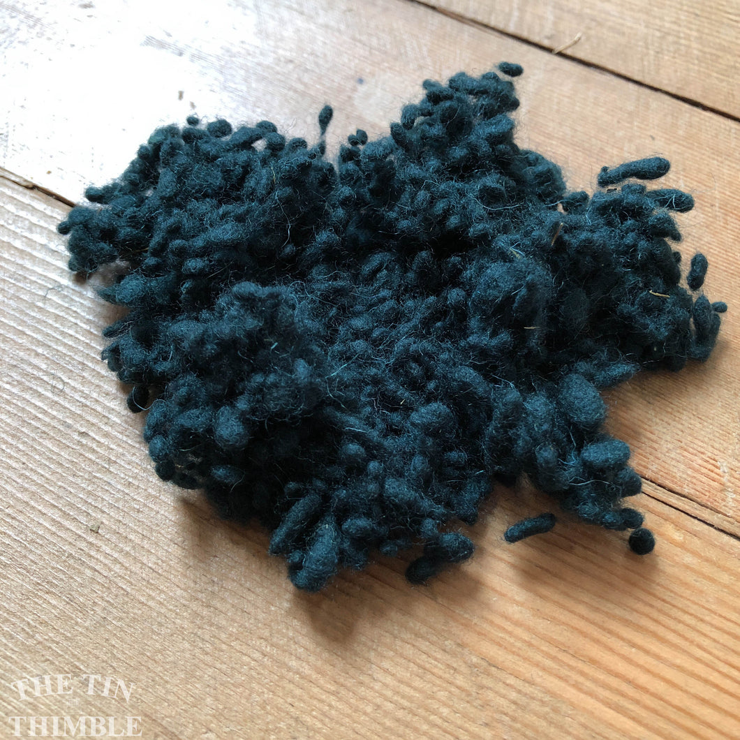 Dark Teal Dyed Wool Nepps or Nibs for Felting by DHG / 1/8 Oz or More / Commercially Dyed Textural Fibers for Nuno or Wet Felting