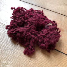 Load image into Gallery viewer, Burgundy Dyed Wool Nepps or Nibs for Felting by DHG / 1/8 Oz or More / Commercially Dyed Textural Fibers for Nuno or Wet Felting
