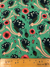 Load image into Gallery viewer, Certified Organic Cotton - Forest Jewels - 1 7/8 Yards CUT - Peacock Bows