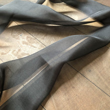 Load image into Gallery viewer, Iridescent Silk Chiffon Fabric by the Yard / Great for Nuno Felting / 54" Wide / Black / 6 Momme Count