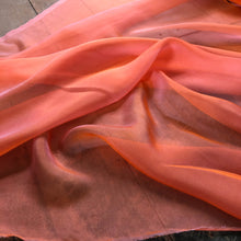 Load image into Gallery viewer, Iridescent Silk Chiffon Fabric by the Yard / Great for Nuno Felting / 54&quot; Wide / Salmon / 6 Momme Count
