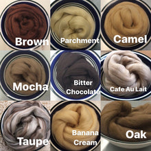 Load image into Gallery viewer, Bitter Chocolate Brown Merino Wool Roving / 21.5 micron -1 oz- Nuno Felting / Wet Felting / Felting Supplies / Needle Felting / Fiber Supply