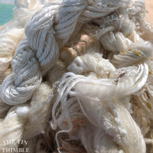 Load image into Gallery viewer, Fiber Frenzy Bundle / Mixed Bundle of Yarn in Off White / Great for Felting / Approximately 24 Yards / 8 Strands Each 3 Yards Long