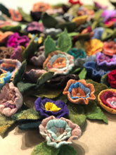 Load image into Gallery viewer, Hand Felted "Bitty Blossom" - Small Flower for Gift, Embellishment, Hair Accessory, Brooch - Hand Made with Wool & Silk Fibers