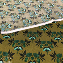Load image into Gallery viewer, Certified Organic Cotton - "Emerald Stems" print for the line Forest Jewels - 1 Yard