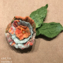 Load image into Gallery viewer, Hand Felted "Bitty Blossom" - Small Flower for Gift, Embellishment, Hair Accessory, Brooch - Hand Made with Wool & Silk Fibers