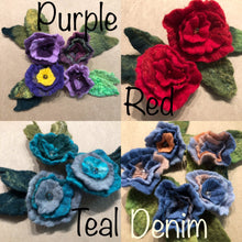 Load image into Gallery viewer, Hand Felted "Bitty Blossom" - Small Flower for Gift, Embellishment, Hair Accessory, Brooch - Hand Made with Wool & Silk Fibers