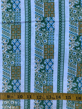 Load image into Gallery viewer, Vintage Flannel - By the Yard - Green, Blue and Yellow Stripe Printed Cotton/Poly Blend Flannel