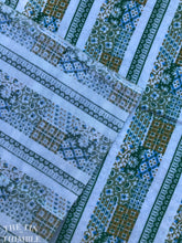 Load image into Gallery viewer, Vintage Flannel - By the Yard - Green, Blue and Yellow Stripe Printed Cotton/Poly Blend Flannel