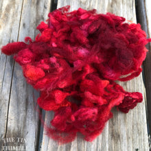 Load image into Gallery viewer, Hand Dyed Mystery Wool Fiber - 1 Ounce - Needle Felting, Wet Felting, Weaving and Crafts - Red
