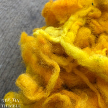 Load image into Gallery viewer, Hand Dyed Mystery Wool Fiber - 1 Ounce - Needle Felting, Wet Felting, Weaving and Crafts - Yellow

