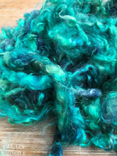 Load image into Gallery viewer, Mohair Locks for Felting, Spinning or Weaving - 1/4 Oz - Hand Dyed in the Color &#39;Ocean&#39;
