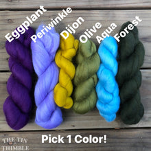 Load image into Gallery viewer, Nuno Felted Scarf Supply Kit - Pansy Purple & Green - Merino Wool Roving, Silk Chiffon Scarf, Embellishments