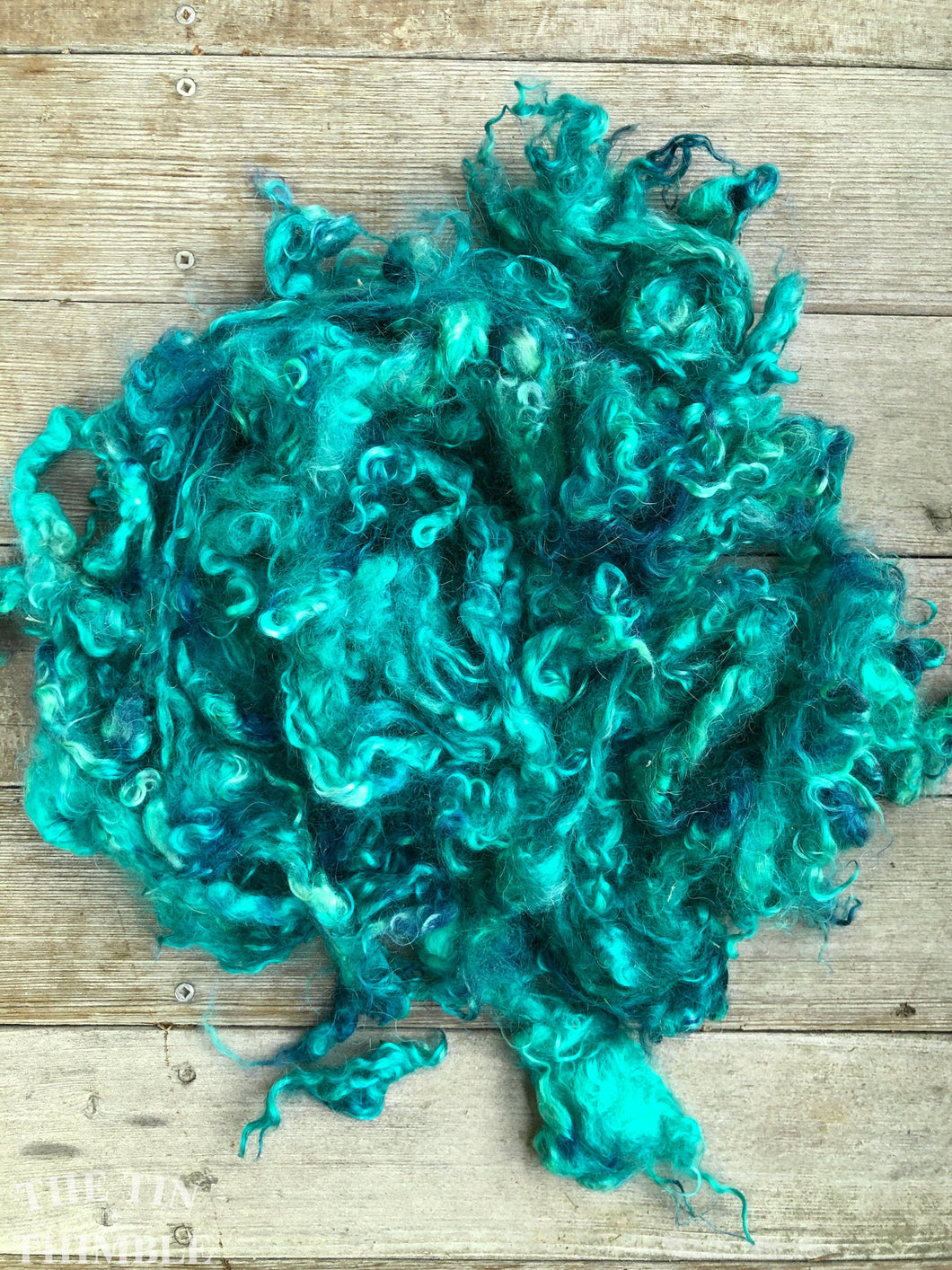 Mohair Locks for Felting, Spinning or Weaving - 1/4 Oz - Hand Dyed in the Color 'Ocean'