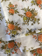 Load image into Gallery viewer, Liberty of London Lawn Vintage Fabric - Orange, Green and Yellow Loral Arrangement Print - By the