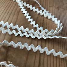 Load image into Gallery viewer, Vintage Narrow Rick Rack in Pale Blue - By the Half Yard - 100% Cotton Vintage Zig Zag Ribbon