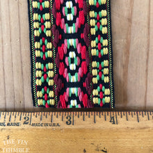 Load image into Gallery viewer, Vintage Embroidered Trim - By the Half Yard - 100% Cotton Vintage Jacquard Ribbon Trim - Camera Strap