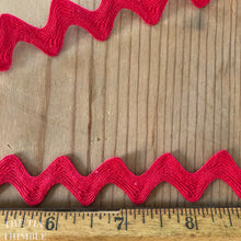 Load image into Gallery viewer, Large Vintage Rick Rack in Red - By the Half Yard - 100% Cotton Vintage Zig Zag Ribbon