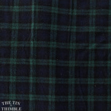 Load image into Gallery viewer, Vintage Plaid Wool - By the yard - Green and Navy Blue - 100% Wool
