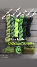 Load image into Gallery viewer, Nuno Felted Scarf Supply Kit - Greens - Merino Wool Roving, Silk Chiffon Scarf, Embellishments