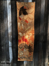 Load image into Gallery viewer, Botanical Printed Table Runner by Sharon Mansfield - Natural Leaves Printed on USA Produced 100% Wool Fabric - Colorfast & Washable